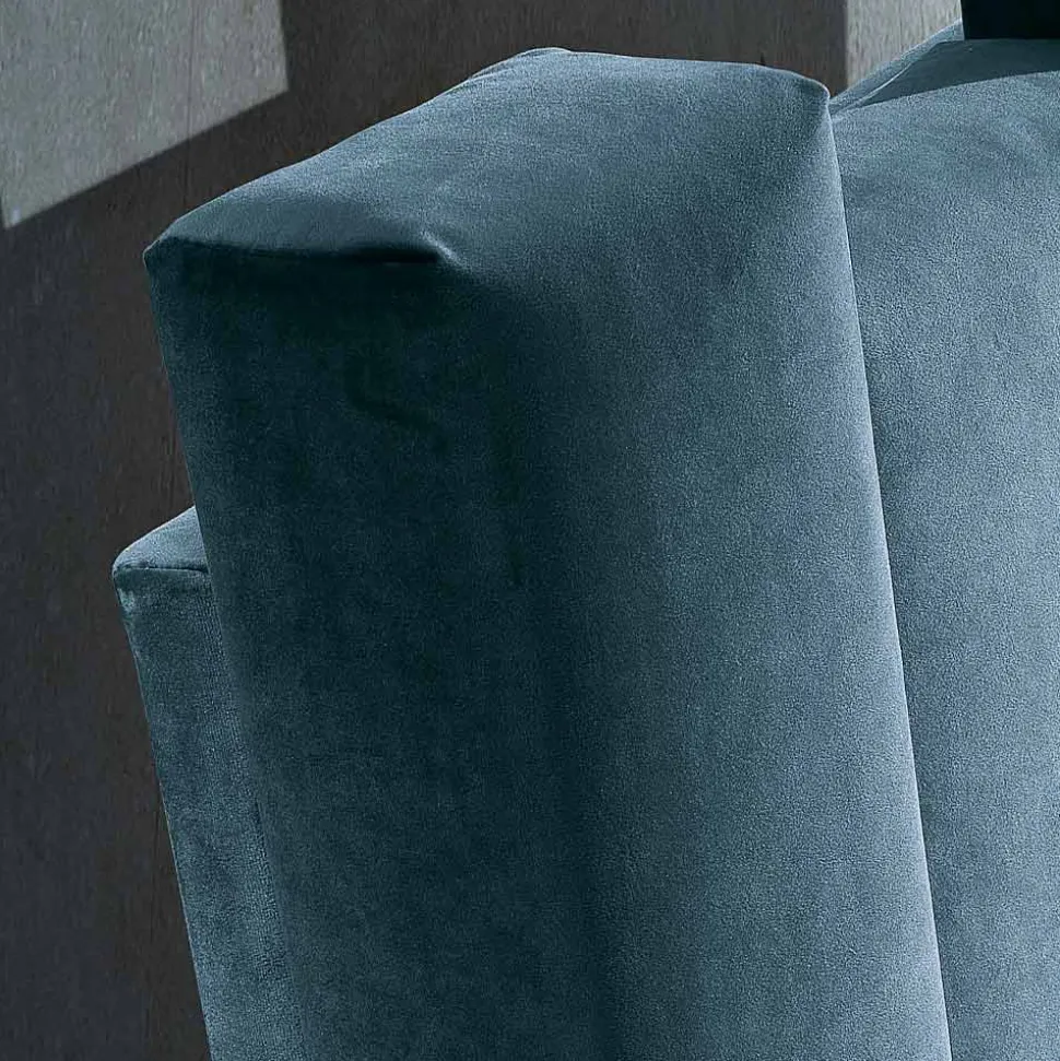 Letto Matrimoniale di Design Imbottito Moderno Blu o Grigio Alta Qualità - Kenzo