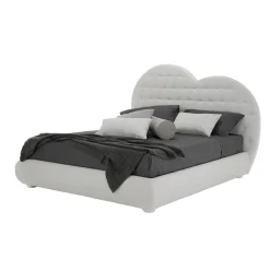 Letto Matrimoniale di Lusso con Box e Swarovski Made in Italy – Cuoricino