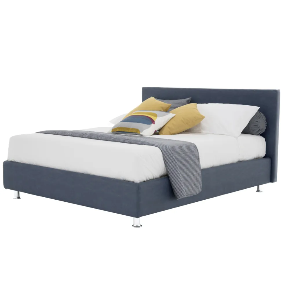 Letto Matrimoniale di Lusso in Ecopelle o Tessuto con Box Made in Italy – Nuvola