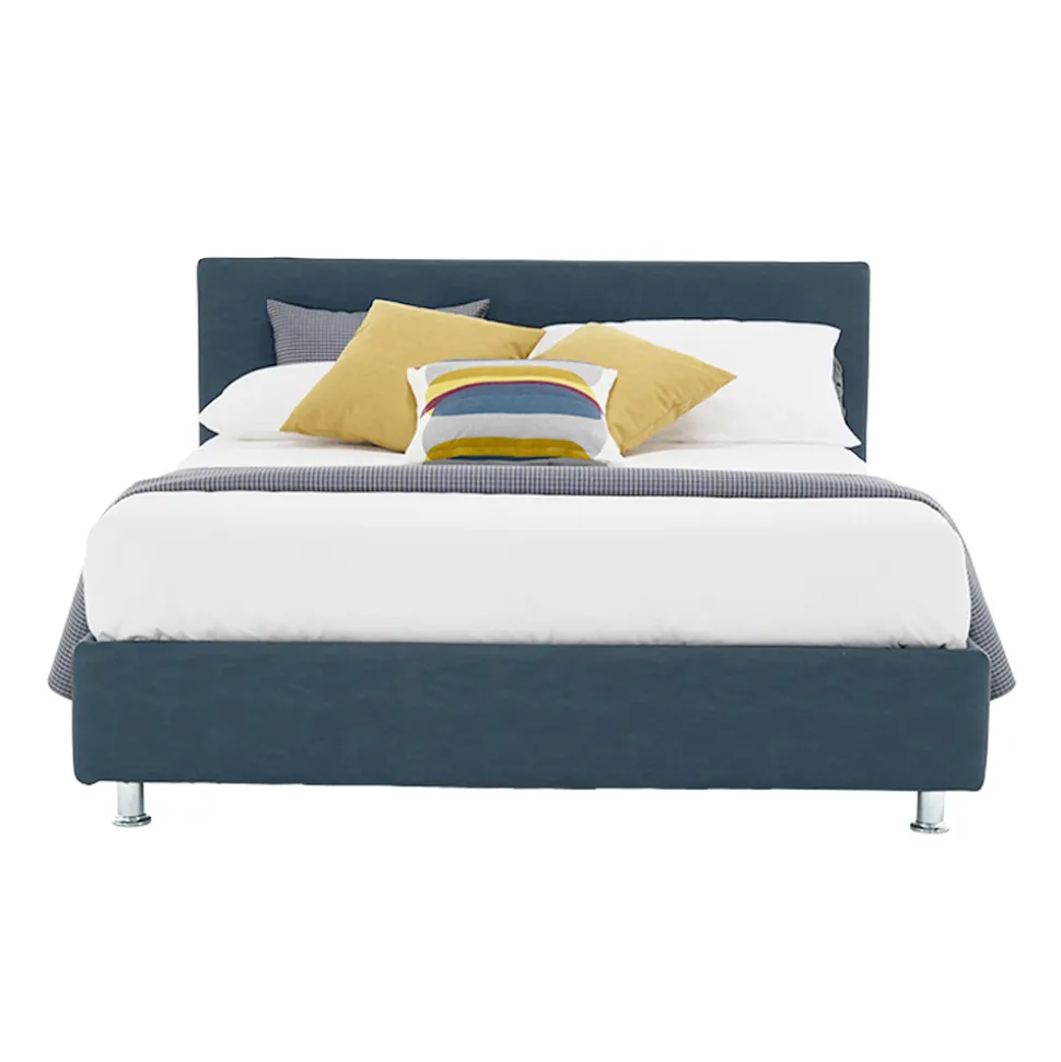 Letto Matrimoniale di Lusso in Ecopelle o Tessuto con Box Made in Italy – Nuvola
