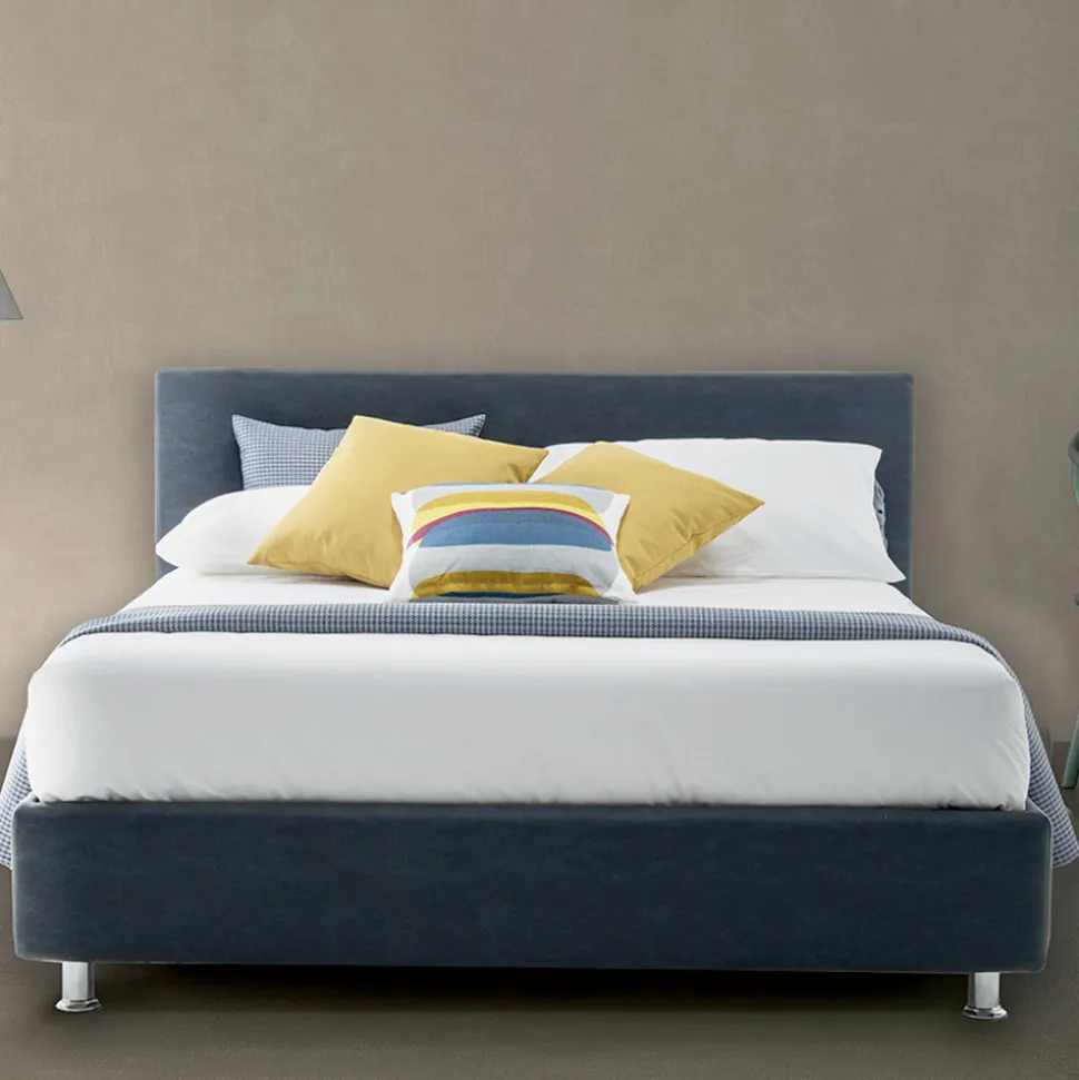 Letto Matrimoniale di Lusso in Ecopelle o Tessuto con Box Made in Italy – Nuvola