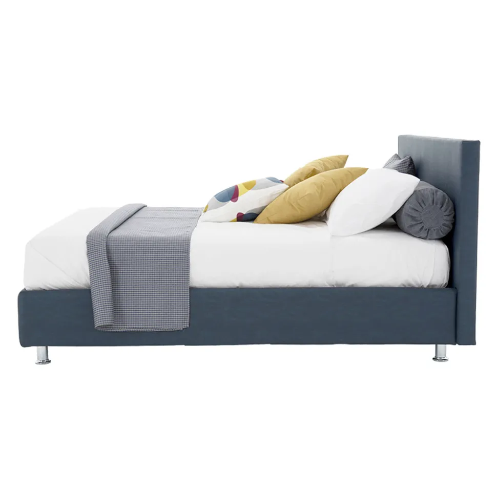 Letto Matrimoniale di Lusso in Ecopelle o Tessuto con Box Made in Italy – Nuvola