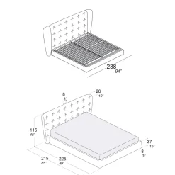 Letto Matrimoniale Imbottito in Poliuretano Espanso Made in Italy - Capriccio