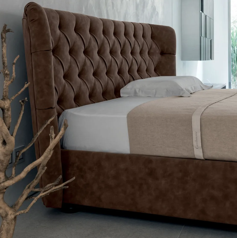 Letto Matrimoniale Imbottito in Poliuretano Espanso Made in Italy - Capriccio