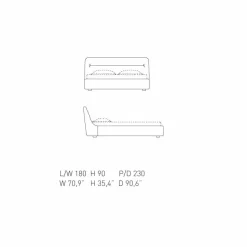 Letto matrimoniale imbottito di design Sleepway made in Italy