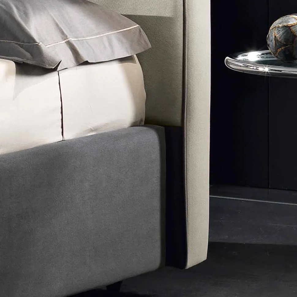 Letto matrimoniale imbottito con contenitore alzante 160x190/200cm Mia