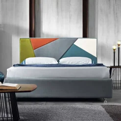 Letto matrimoniale imbottito con box alzante 160x190/200cm Mia