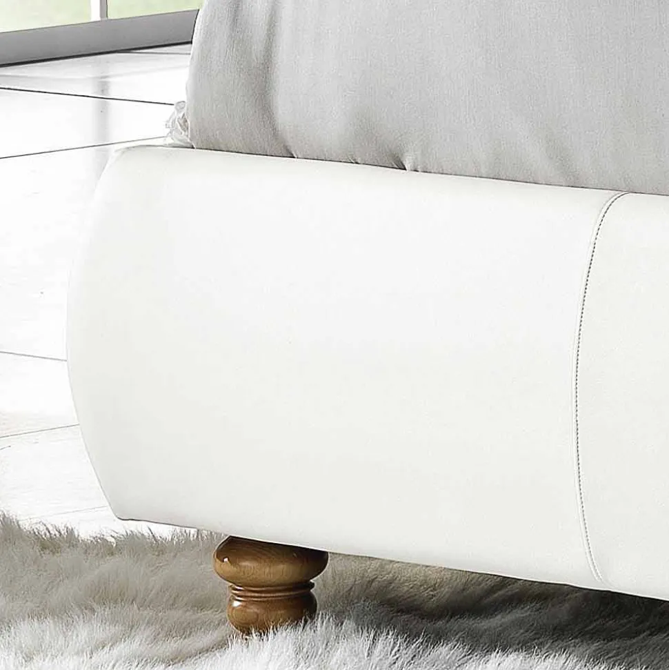 Letto matrimoniale imbottito in ecopelle con box 160x190/200 cm Agly