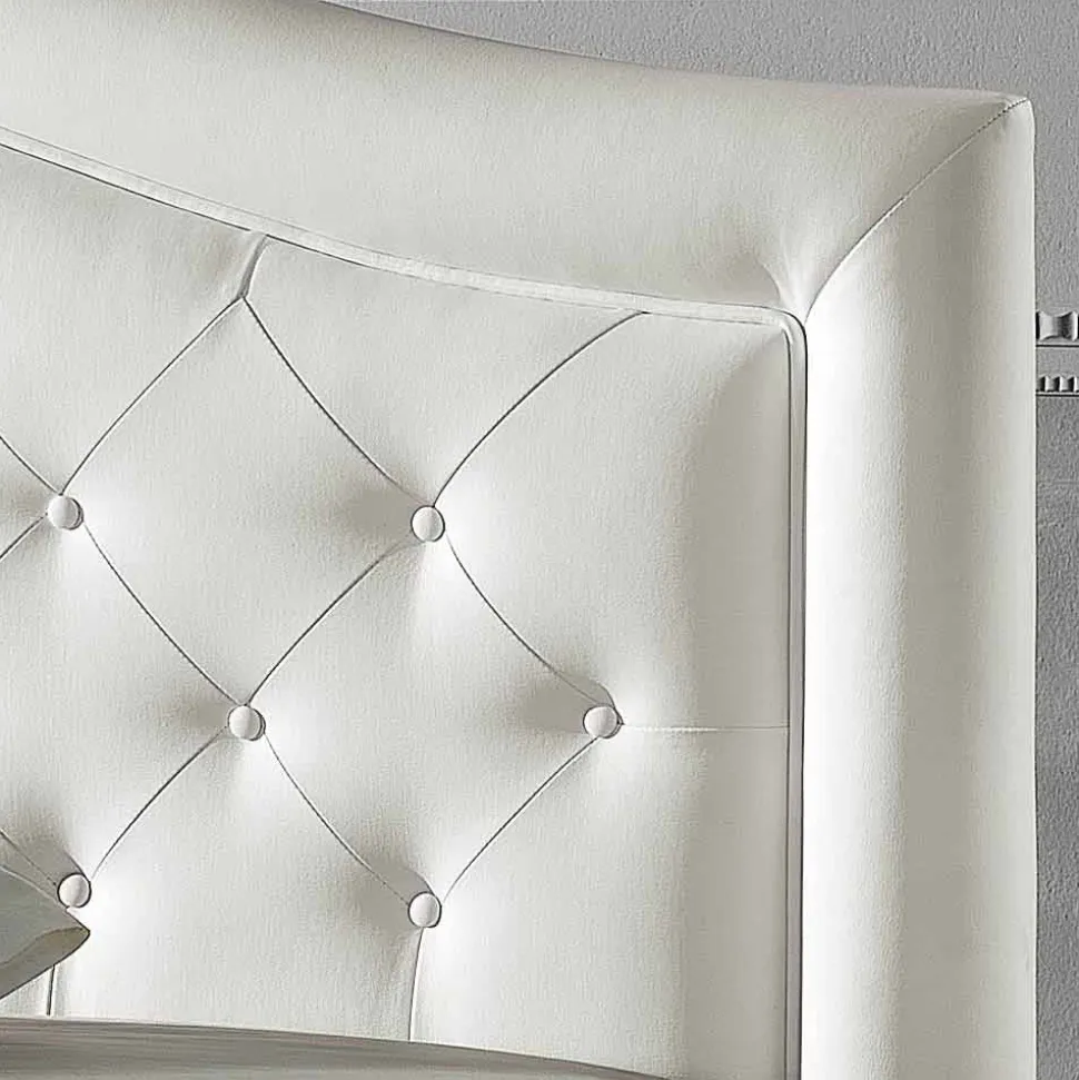 Letto matrimoniale imbottito in ecopelle con box 160x190/200 cm Agly