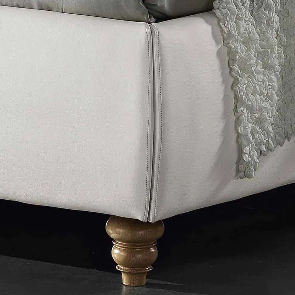 Letto matrimoniale imbottito in ecopelle con box 160x190/200 cm Agly