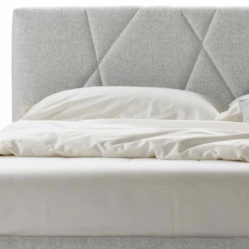 Letto Matrimoniale Imbottito con Contenitore Tessuto Made in Italy – Ciottolino