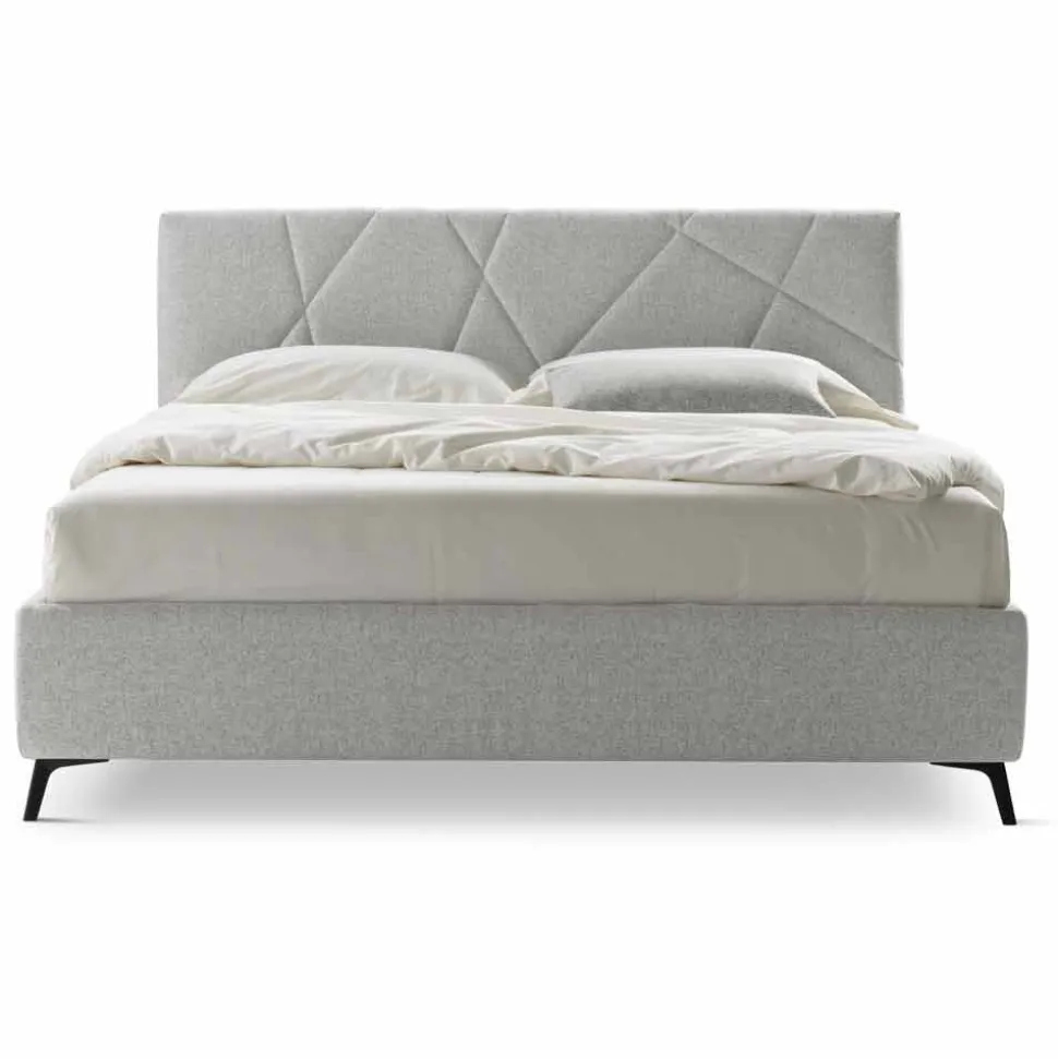Letto Matrimoniale Imbottito con Contenitore Tessuto Made in Italy – Ciottolino