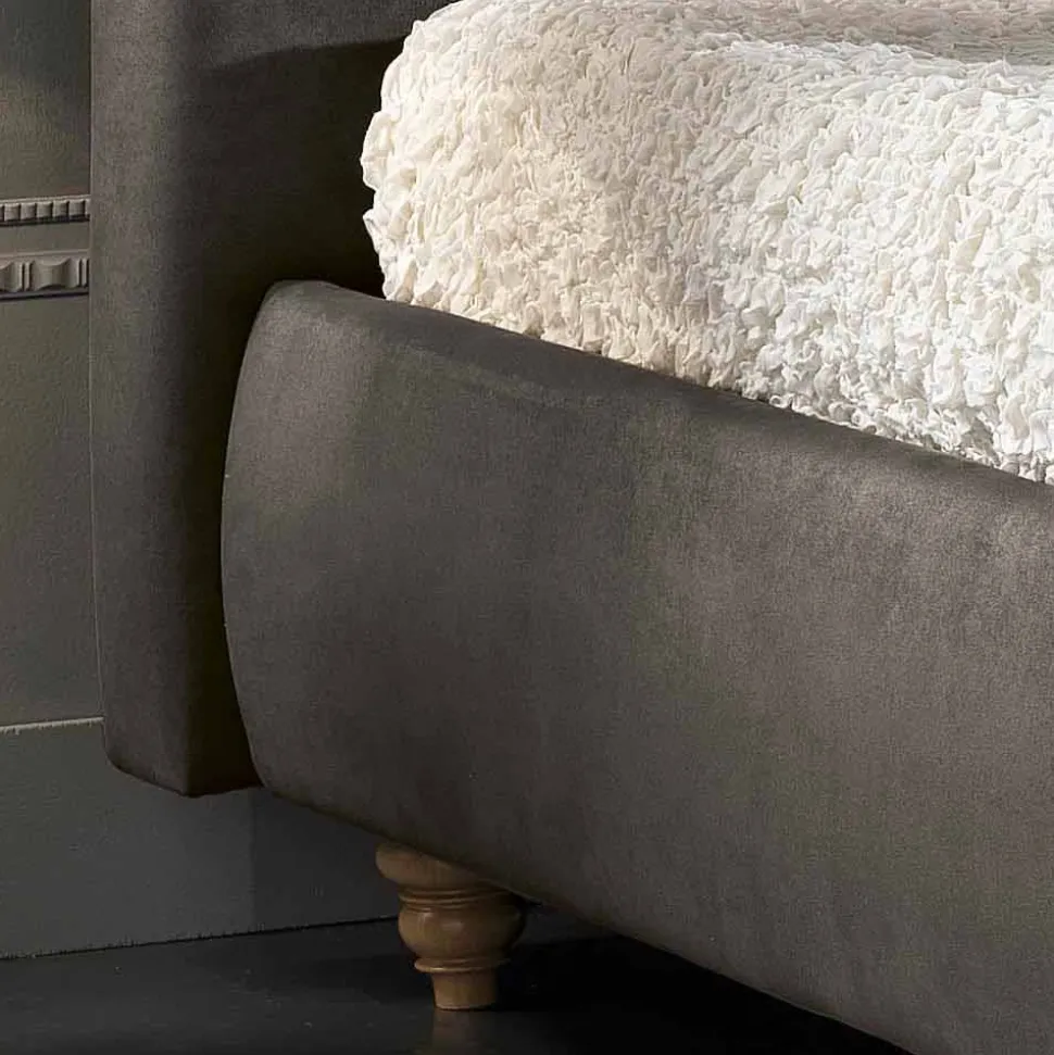 Letto matrimoniale imbottito con box contenitore 160x190/200cm Leone