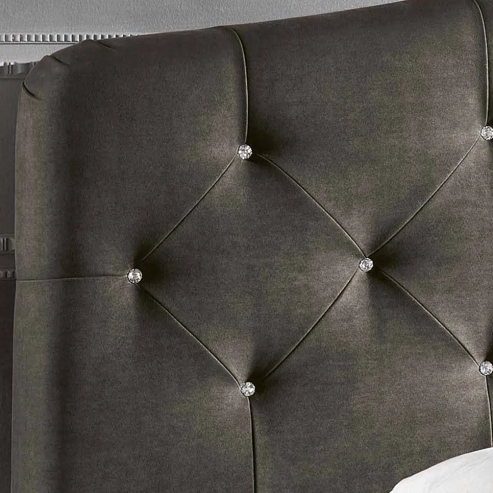 Letto matrimoniale imbottito con box contenitore 160x190/200cm Leone