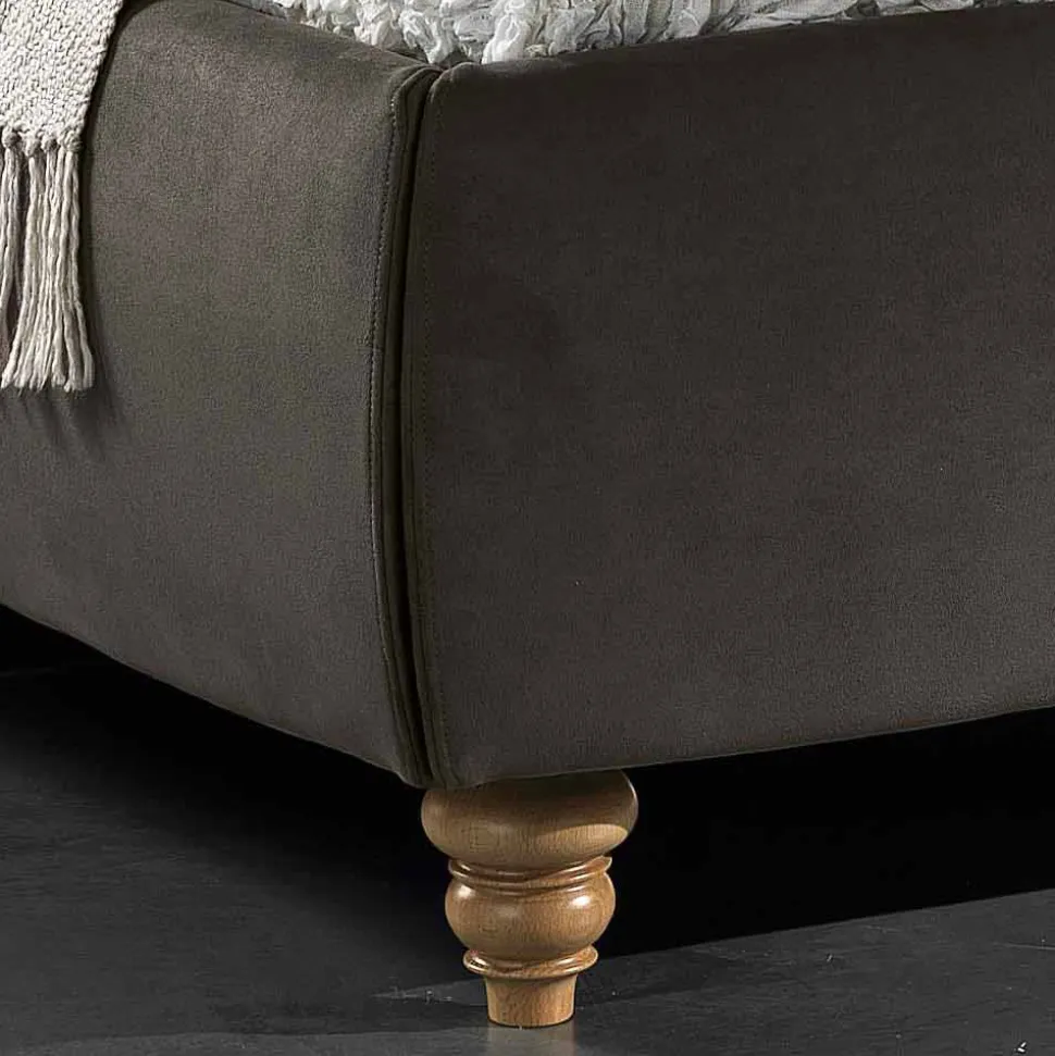 Letto matrimoniale imbottito con box contenitore 160x190/200cm Leone