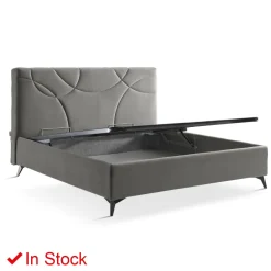 Letto Matrimoniale Imbottito con Box Contenitore Made in Italy - Girasole