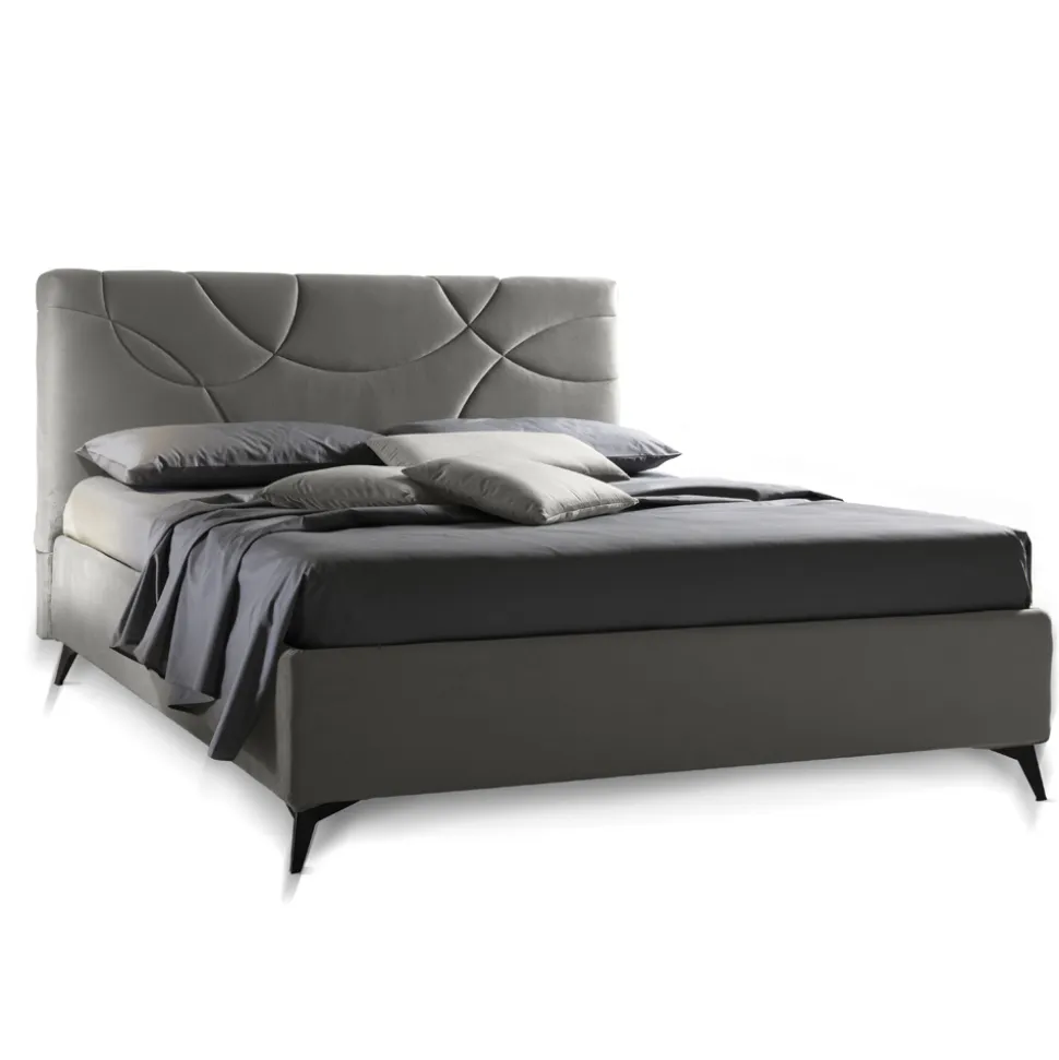 Letto Matrimoniale Imbottito con Box Contenitore Made in Italy - Girasole