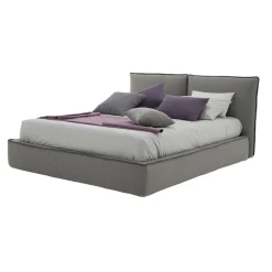 Letto Matrimoniale Imbottito con Cassettone in Ecopelle o Tessuto – Notre Dame