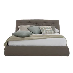 Letto Matrimoniale Imbottito con Box in Ecopelle o Tessuto Made Italy – Nasello