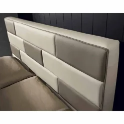 Letto matrimoniale in ecopelle con box contenitore 160x190/200 cm Gin