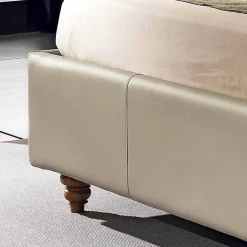 Letto matrimoniale in ecopelle con box contenitore 160x190/200 cm Gin