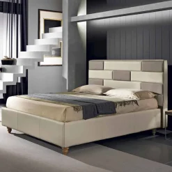 Letto matrimoniale in ecopelle con box contenitore 160x190/200 cm Gin