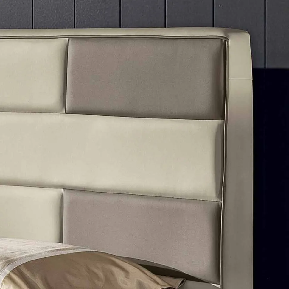 Letto matrimoniale in ecopelle con box contenitore 160x190/200 cm Gin