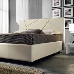 Letto matrimoniale in ecopelle con box alzante 160x190/200 cm Mia
