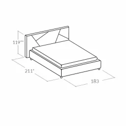Letto matrimoniale in ecopelle con box alzante 160x190/200 cm Mia