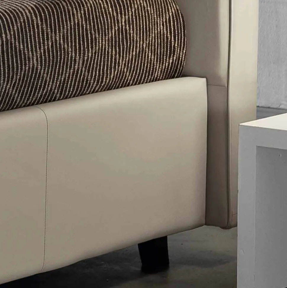 Letto matrimoniale in ecopelle con box alzante 160x190/200 cm Mia