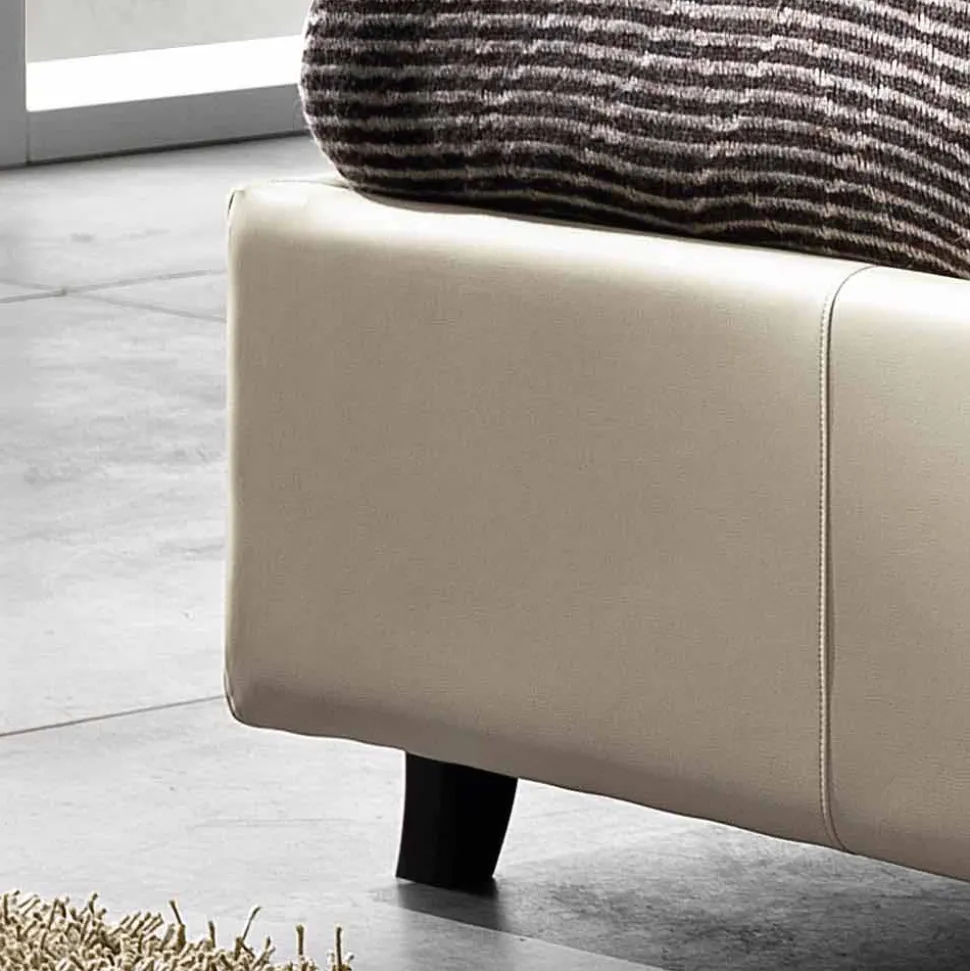Letto matrimoniale in ecopelle con box alzante 160x190/200 cm Mia