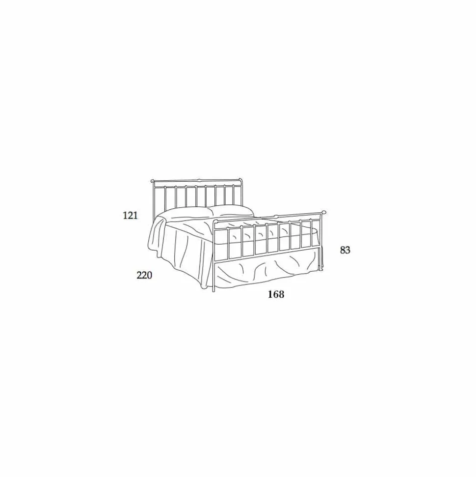 Letto matrimoniale in ferro battuto pieno realizzato a mano Kate