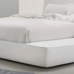 Letto matrimoniale in pelle imbottito Long Island made Italy