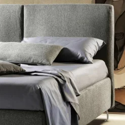 Letto Matrimoniale in Tessuto o Velluto con Contenitore Made in Italy - Ernesto
