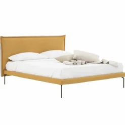 Letto Matrimoniale in Tessuto con Piedini in Metallo Made in Italy - Glorio