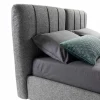 Letto Matrimoniale in Tessuto con Box e Testata a Righe Made in Italy – Nives