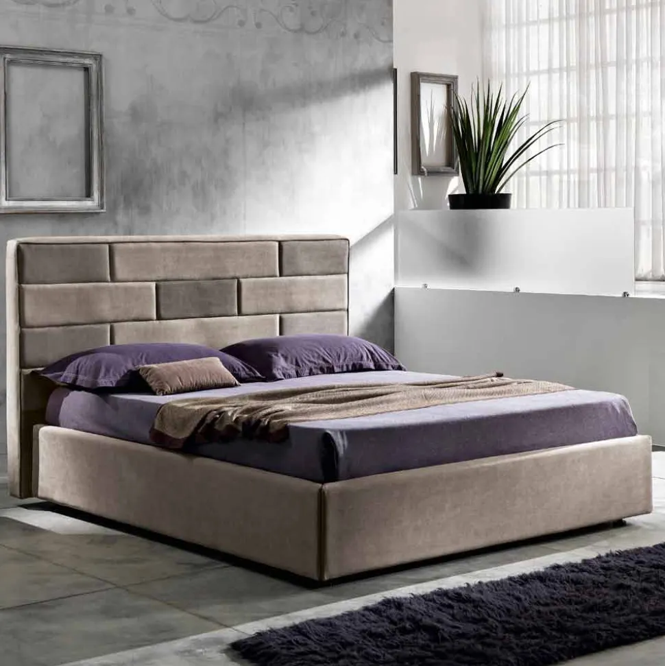 Letto matrimoniale moderno con box contenitore 160x190/200 cm Gin