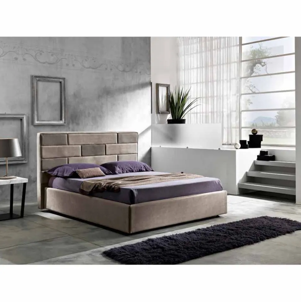 Letto matrimoniale moderno con box contenitore 160x190/200 cm Gin