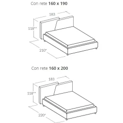 Letto Matrimoniale Moderno Imbottito Design Trapuntato o Liscio - Aftamo