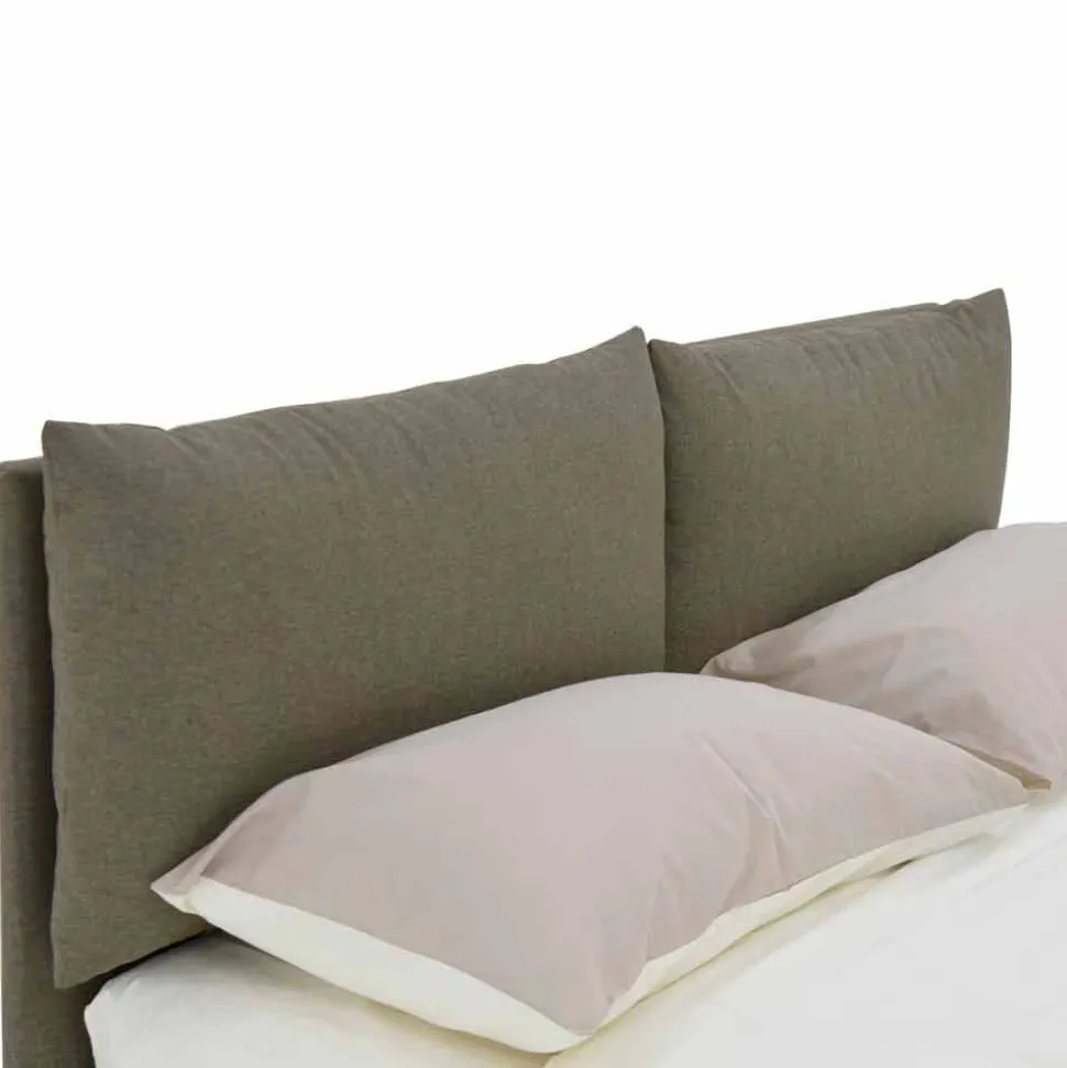 Letto Matrimoniale Rivestito in Tessuto con Piedini Neri Made in Italy - Bandola