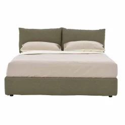 Letto Matrimoniale Rivestito in Tessuto con Piedini Neri Made in Italy - Bandola