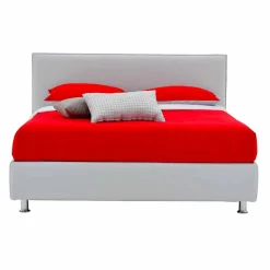 Letto Matrimoniale Rivestito in Similpelle con Piedini Made in Italy - Nurzio