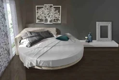 Letto Matrimoniale Rotondo Moderno con Testiera Angolare Made in Italy - Tima