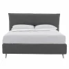 Letto Matrimoniale Tessuto Sfoderabile, Piedini in Legno Made in Italy - Tampa