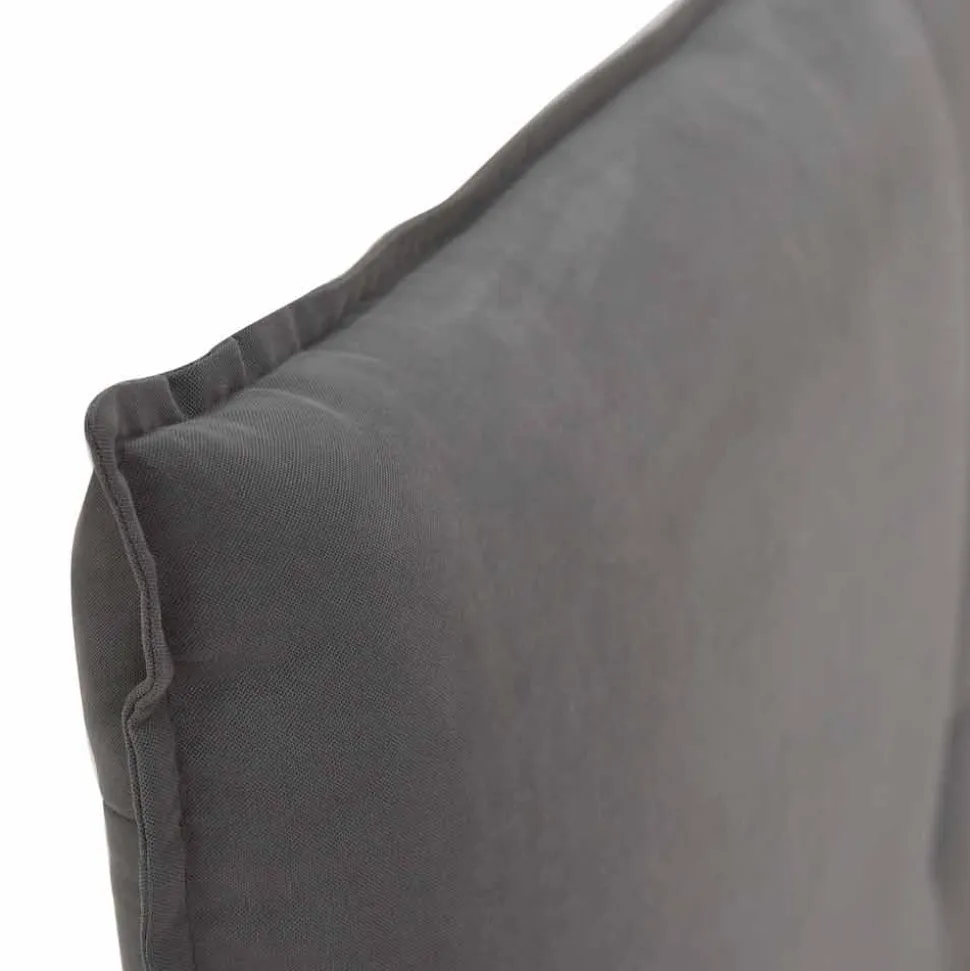 Letto Matrimoniale Tessuto Sfoderabile, Piedini in Legno Made in Italy - Tampa