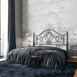 Letto Matrimoniale Testata in Ferro Tubolare Marrone Anticato Oro - Taglia