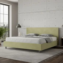 Letto Matrimoniale 200x200 cm con Testata in Microfibra Made in Italy - Pallone