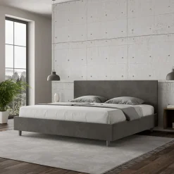 Letto Matrimoniale 200x200 cm con Testata in Microfibra Made in Italy - Pallone