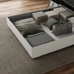 Letto Matrimoniale 200x200 cm con Testata in Similpelle Made in Italy - Pallone