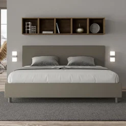 Letto Matrimoniale 200x200 cm con Testata in Similpelle Made in Italy - Pallone